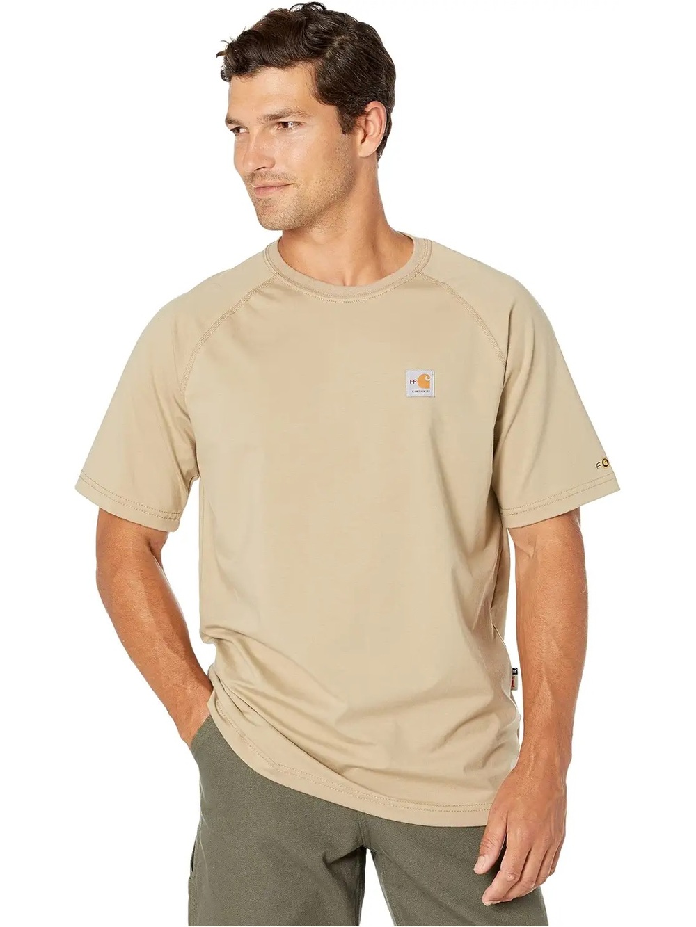 Carhartt Tan Neutral Flame-Resistant Force Short Sleeve T-Shirt, Size XL